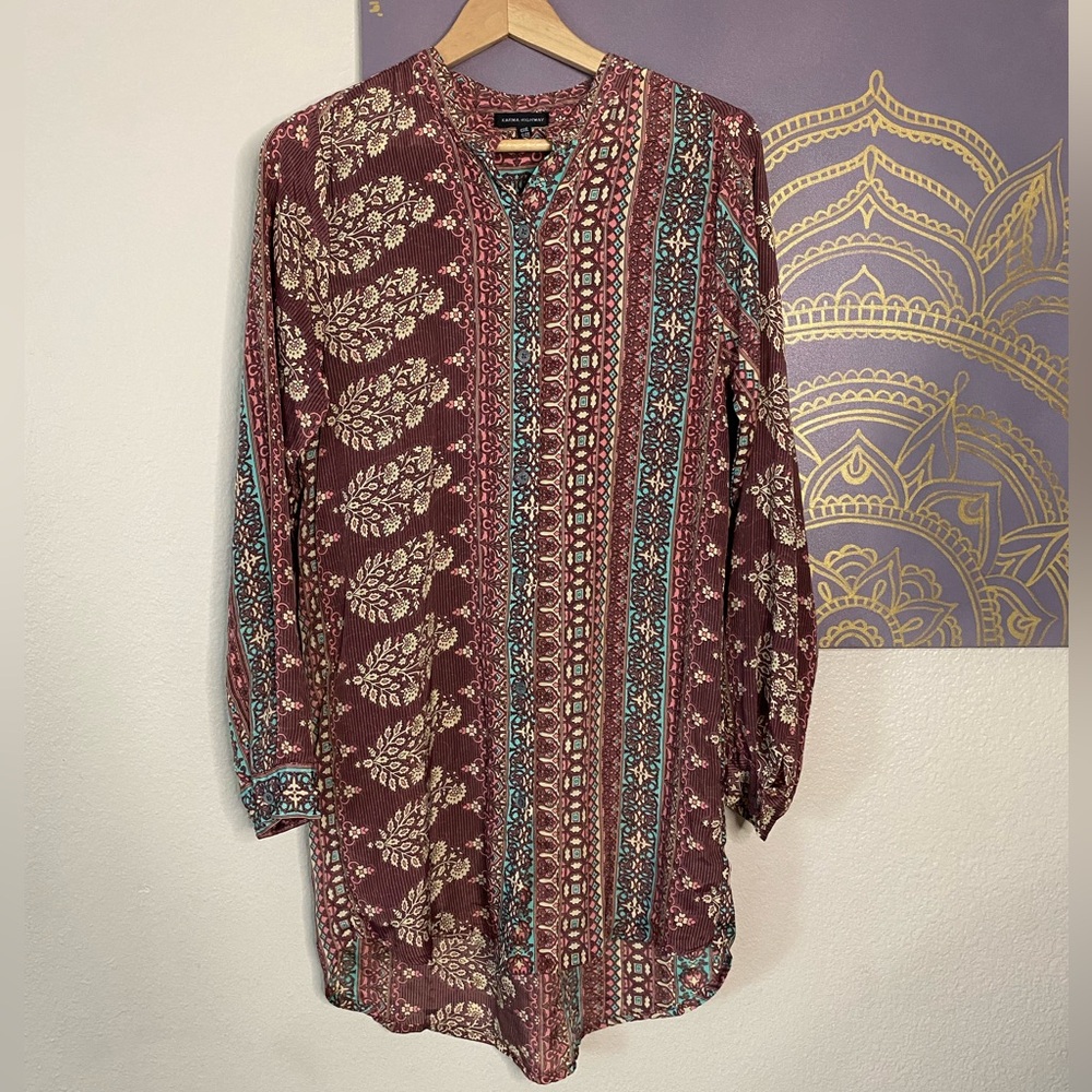 KARMA HIGHWAY Boho Long Sleeve Button Down